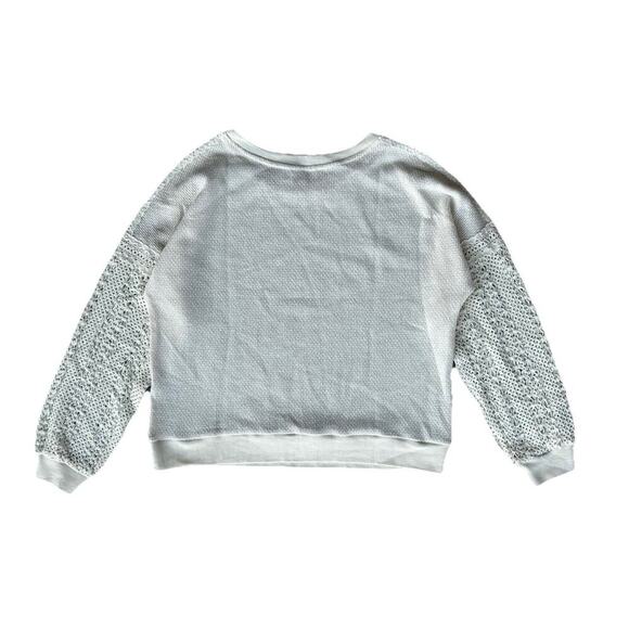 Women’s Cozy Cream Umgee Knit Sweater Crochet Long Sleeves Size L - Picture 5 of 6